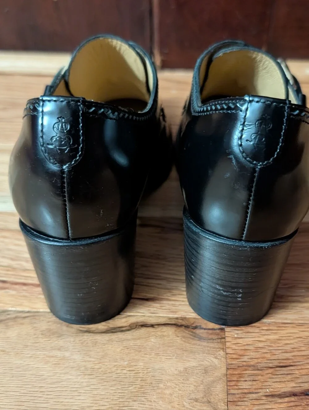 The Office Of Angela Scott Miss Brooke Black Leather Monk Strap Heel EU 35.5